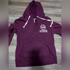 Victoria Secret PINK Burgendy Quarter Zip Sweater